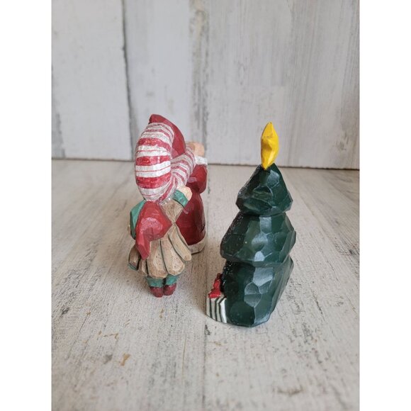 Eddie Walker Santa Claus elf tree figure set glitter Xmas decor - Picture 4 of 6